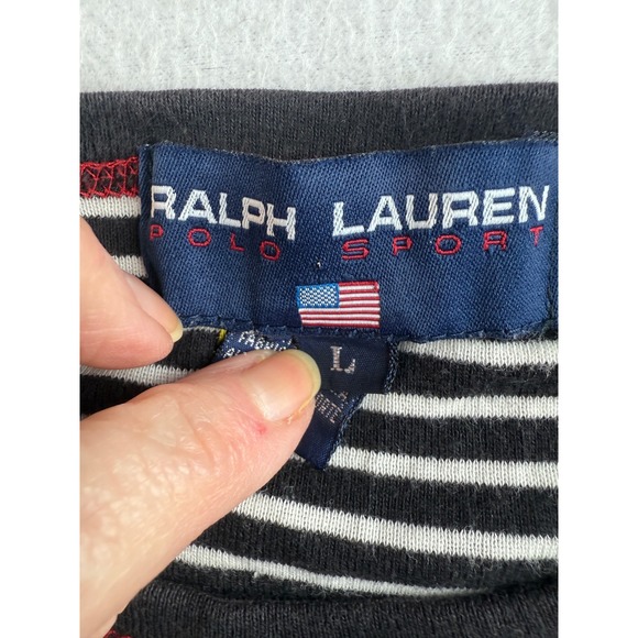 Ralph Lauren Striped Tee Nautical Patch Short‎ Sleeve Top - Picture 6 of 9